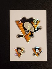 3 Pittsburgh Penguins Vintage NHL Hockey Team Logo Hologram Card Sticker 1990s