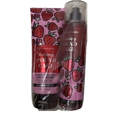 Bath  Body Works Strawberry Poundcake Fragrance Mist  Body Cream NEW