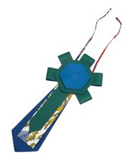 HERMES Petit H Cocade Charm Bag Charm Green Blue Taurillon Clemence Used