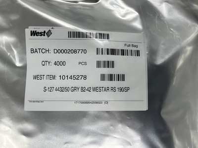 West Pharma S-127 4432/50 GRY B2-42 Westar RS 190/SP, 20mm Serum Stoppers