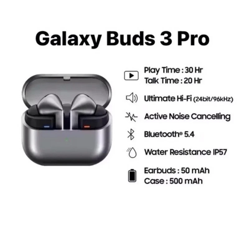 Auriculares Bluetooth Samsung Galaxy Buds 3Pro 100 % auténticos control de ruido adaptable