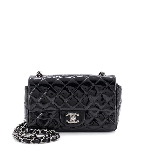 Chanel Classic Single Flap Bag Quilted Patent Mini