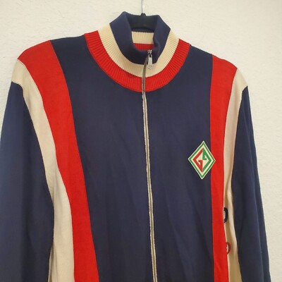 GUCCI グッチ スウェット トレーナー 紺 赤 24 90 95 100 Authentic NWT Gucci Wool Knit Bomber Jacket Patch Logo Navy Red