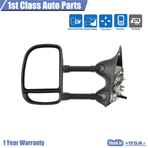 Left Power Towing Mirror Fits Ford 1999-2007 Ford F250 F350 F450 F550 Super Duty