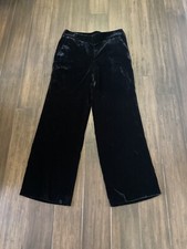 TALBOTS Black Velvet Side Zip Straight Leg Dress Pants Size 6