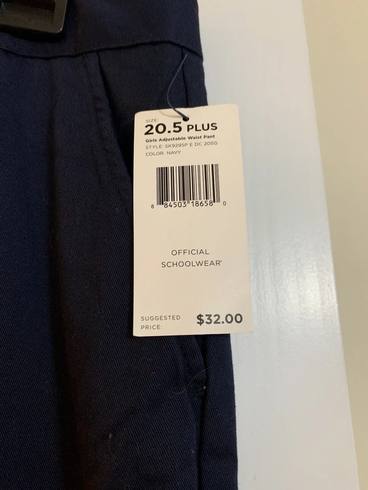 Nuevo con etiquetas Pantalón Francés Tostado Azul Marino Niñas Cintura Ajustable Ropa Escolar Oficial 20.5 Plus Foto 2 de 4