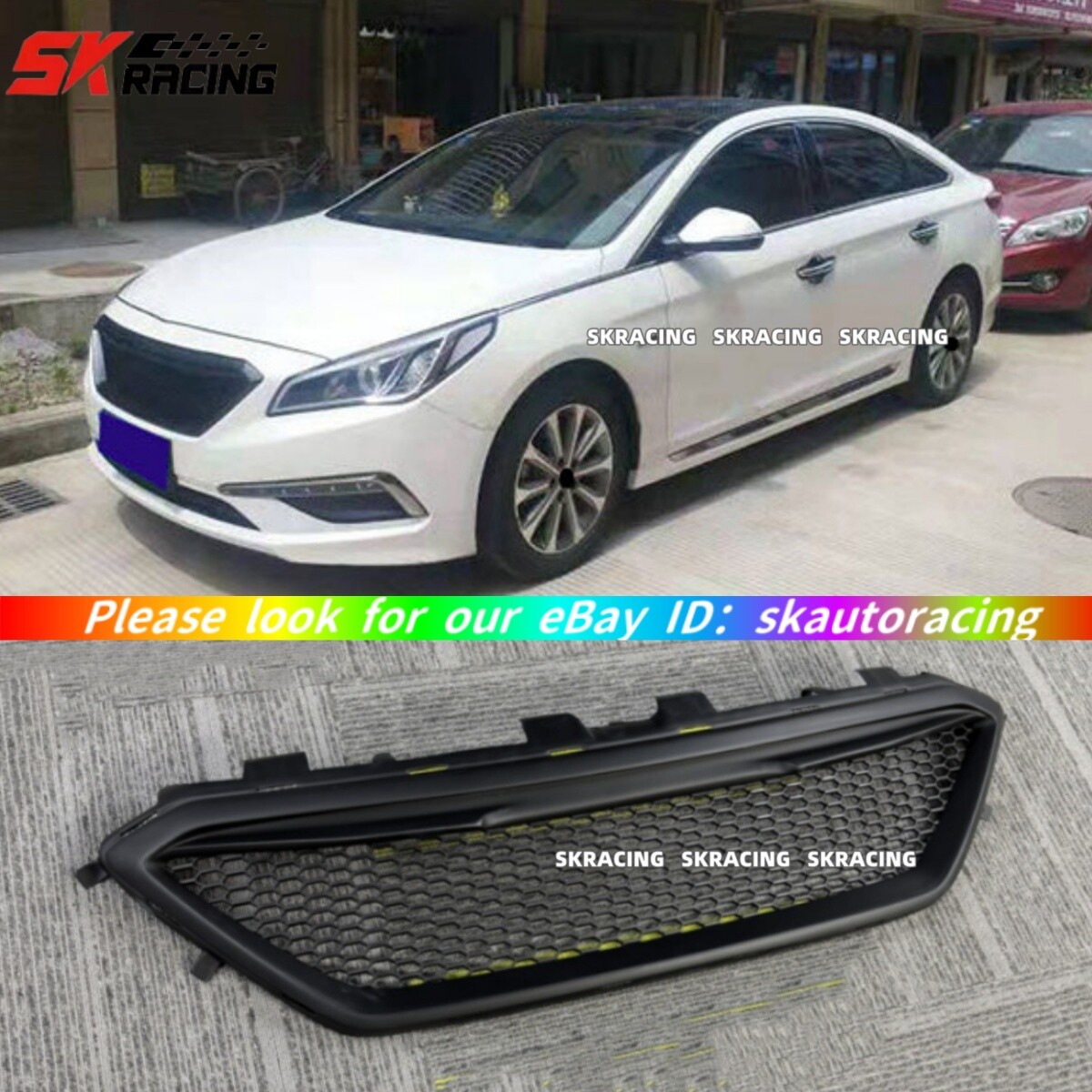 Fits 2015 2016 2017 Hyundai Sonata SE Front Upper Center Grill Unpainted Grille