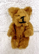 Miniature Hand Made Jointed Tiny Teddybear Teddy Bear 3" Soft Hair Light Brown