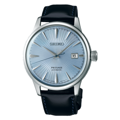 Seiko Presage Cocktail 40.5 MM Leather Strap Automatic Blue
