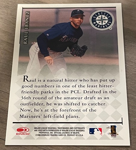 1998 Donruss Signature Series MLB Raul Ibanez Seattle Mariners Red Autograph - Picture 2 of 2