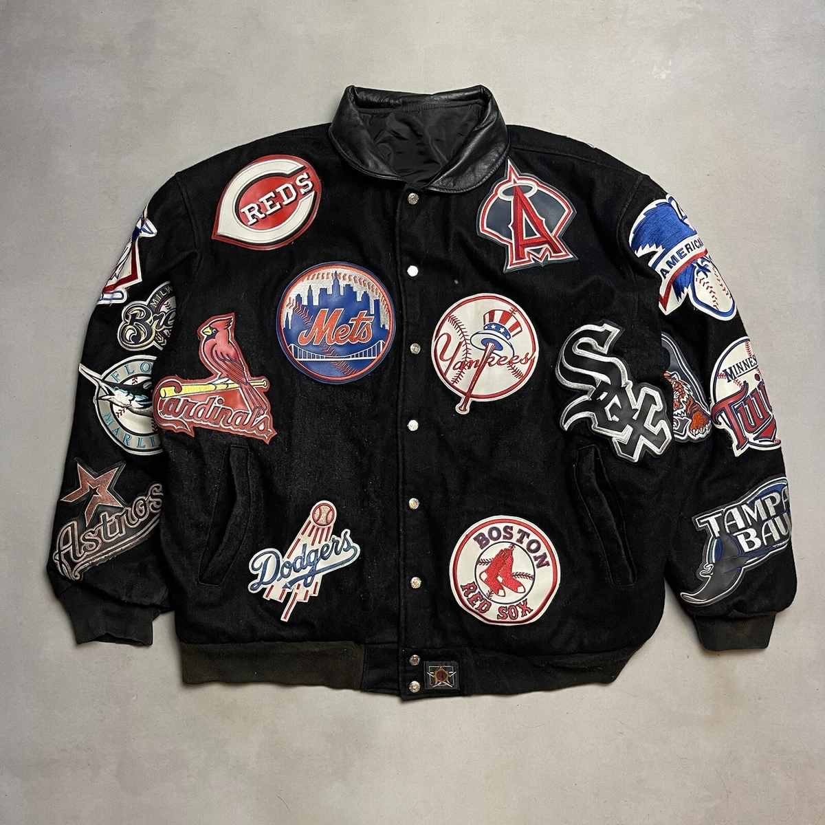 Vintage JH Design MLB Patch Varsity Jacket Jeff Hamilton