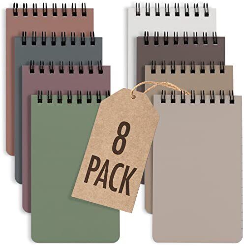 8 Pack 3x5 Inches Pocket Notebook Small Notepad with Top Spiral Spring - Picture 1 of 8