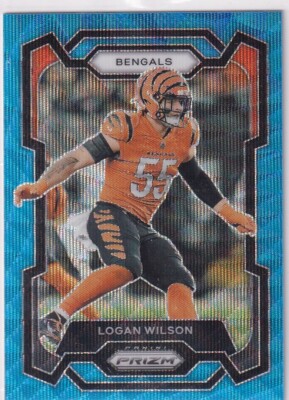 Panini Football NFL Prizm 2023 No. 60 Logan Wilson Blue Wave Prizm 8/199