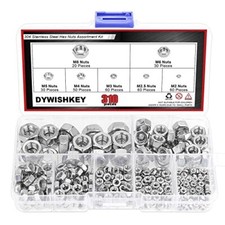 310 Pc Metric 304 Stainless Steel Hex Nuts for Screw Bolt M2 M2.5 M3 M4 M5 M6 M8