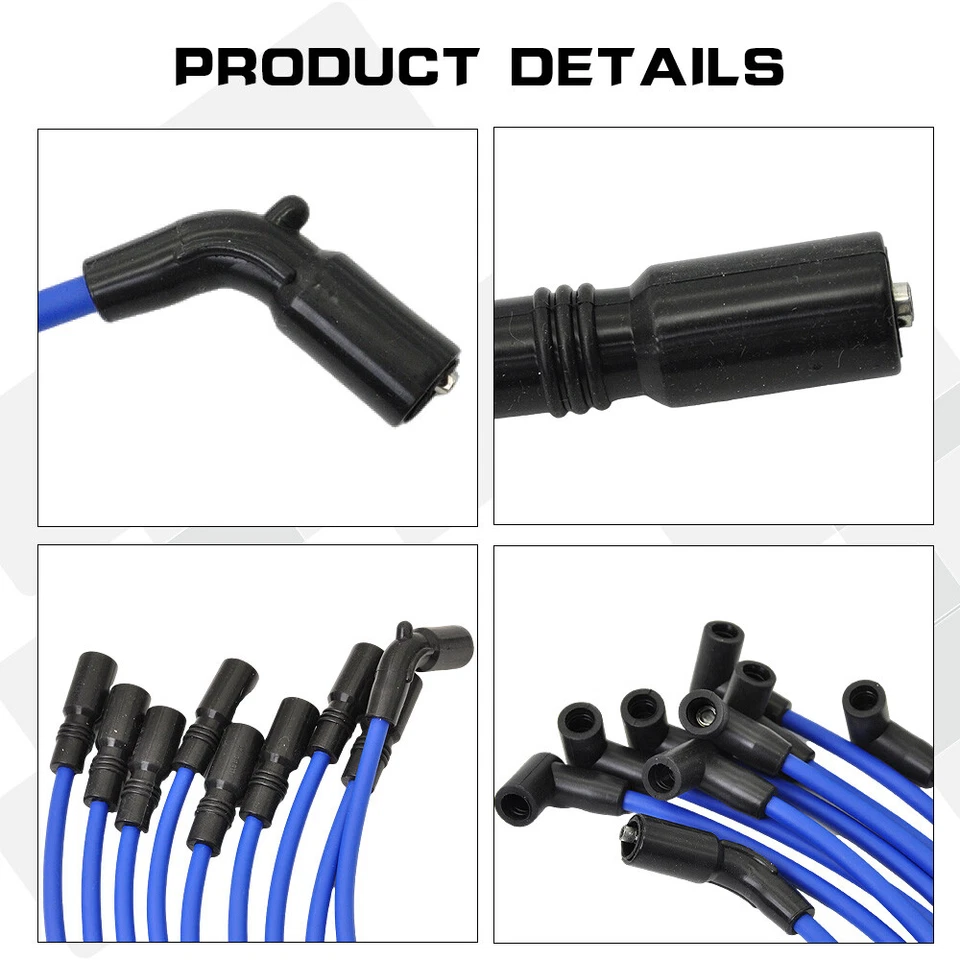 8mm New Spark Plug Wires For GMC Chevy C1500 C2500 C3500 V8 5.0L 5.7L 1996-1999 Foto 4 de 4