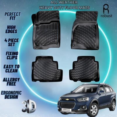 Custom Floor Mats Fits Chevrolet Captiva 2006-2016 TPE Rubber All Weather Liners