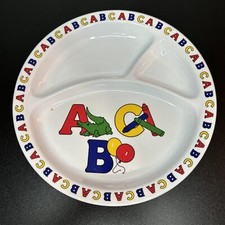 Vintage Melamine ABC Divided Children Toddler Plates Parenting