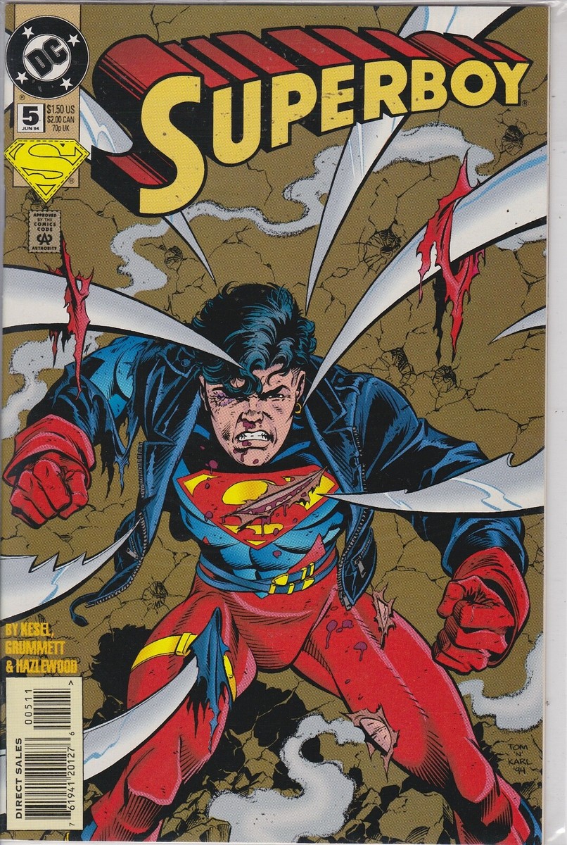 アメコミ・英語　全5巻セット　スーパーボーイ　SUPERBOY Superboy the Comic Book #5 June 1990 Comic: John Moore / Jim