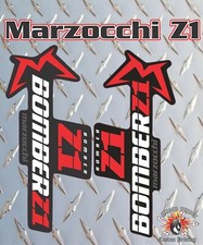 Adesivo Forcella Stile Marzocchi Z1 2018 Stile Decalcomania Grafica Enduro, DH, rosso nero