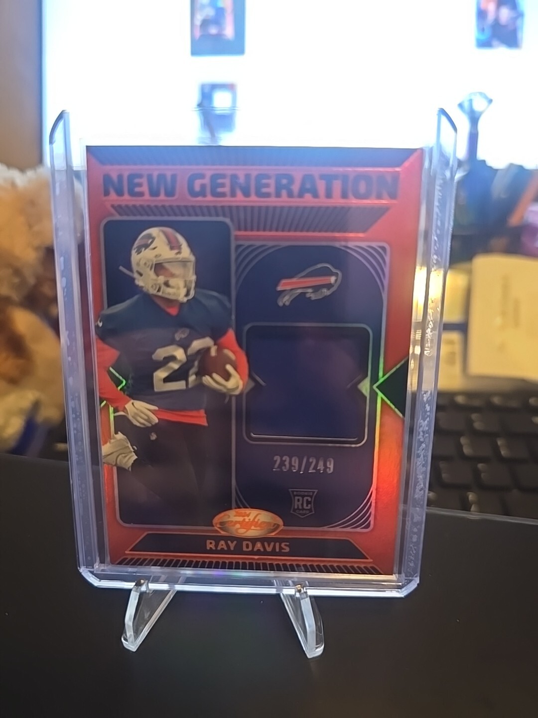 2024 Panini Certified  Ray Davis /249 Freshman Fabric Mirror Signatures Orange