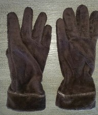 girls LANDS END faux fur SOFT WINTER GLOVES size medium 5 3/8 to 6 CLEAN WARM  