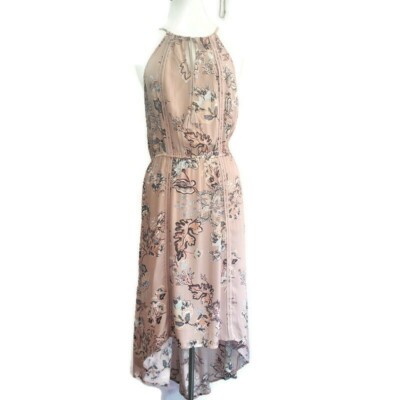 Knox Rose High Low Dress Summer Sleeveless Keyhole Tassel Tie Lace Accent XXL