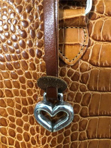 BRIGHTON Light Brown Crocodile Embossed Long Double Handles Shoulder Bag - 第 9/12 張圖片