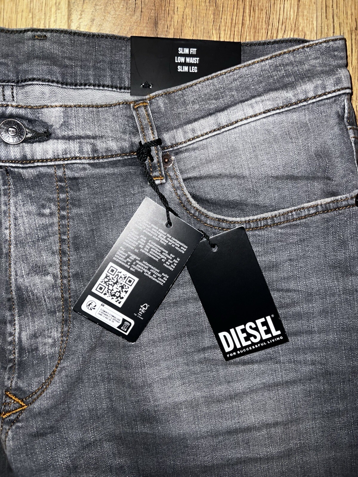 Diesel Men's 'Tepphar RB061’ Grey Jeans W33 L32 BNWT RRP £180 Slim Fit RRP £265 image 8