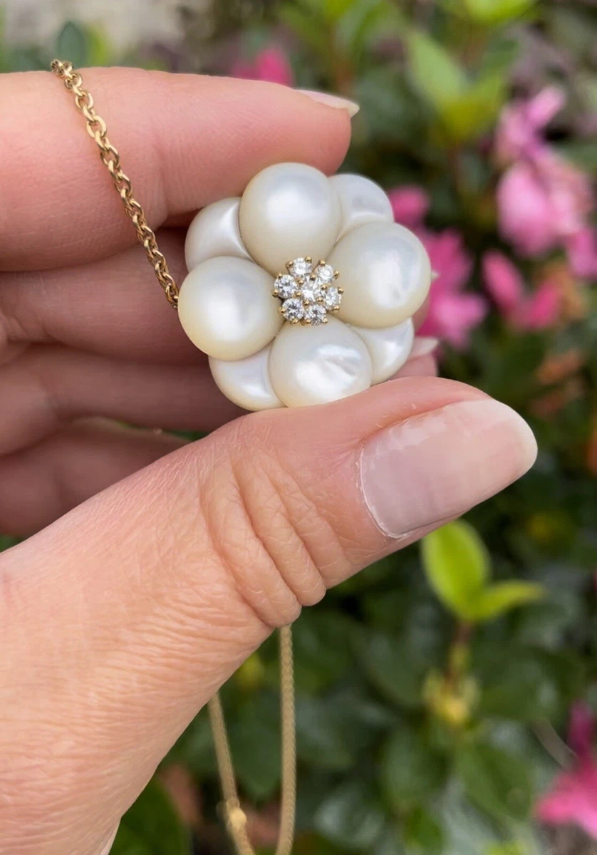 chanel pearl and diamond brooch pendant