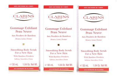 3 x Clarins Gommage Glättendes Körperpeeling mit Bambuspulver 30 ml