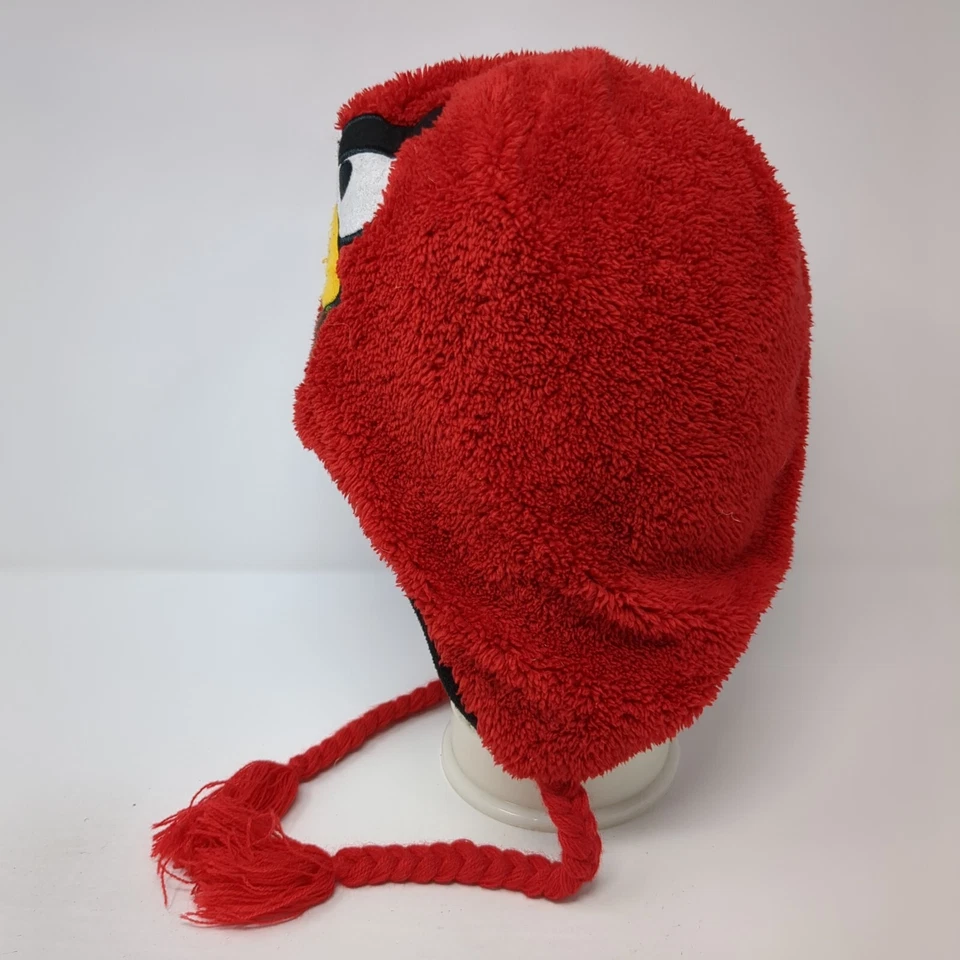 Gorro de lana Angry Birds rojo talla única forrado trenzado bordado Foto 4 de 4