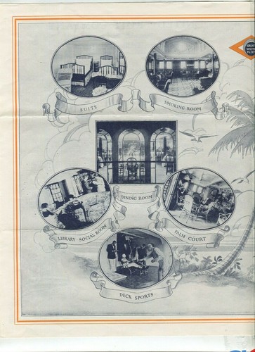 Membrete ilustrado de colección UNITED FRUIT CO STEAMSHIP 1933 folleto de 4 páginas - Imagen 3 de 4