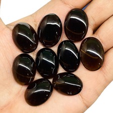 9 Pcs Natural Smoky Quartz 22x16mm Huge Oval Cabochon Loose Gemstones 184.65 Cts