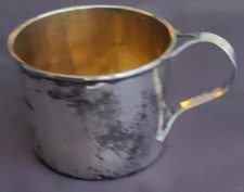 Antique Sterling Silver Baby Cup   Engraved - Hallmarked   GDC   Dated 1913