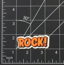 Rock Vinyl Sticker Rock n Roll Band Orange Rectangle Durable Waterproof Sunproof