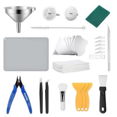 Mintion Resin 3D Drucker Werkzeug Kit LCD 3D Drucker Zubehör, Beinhaltet Edelsta