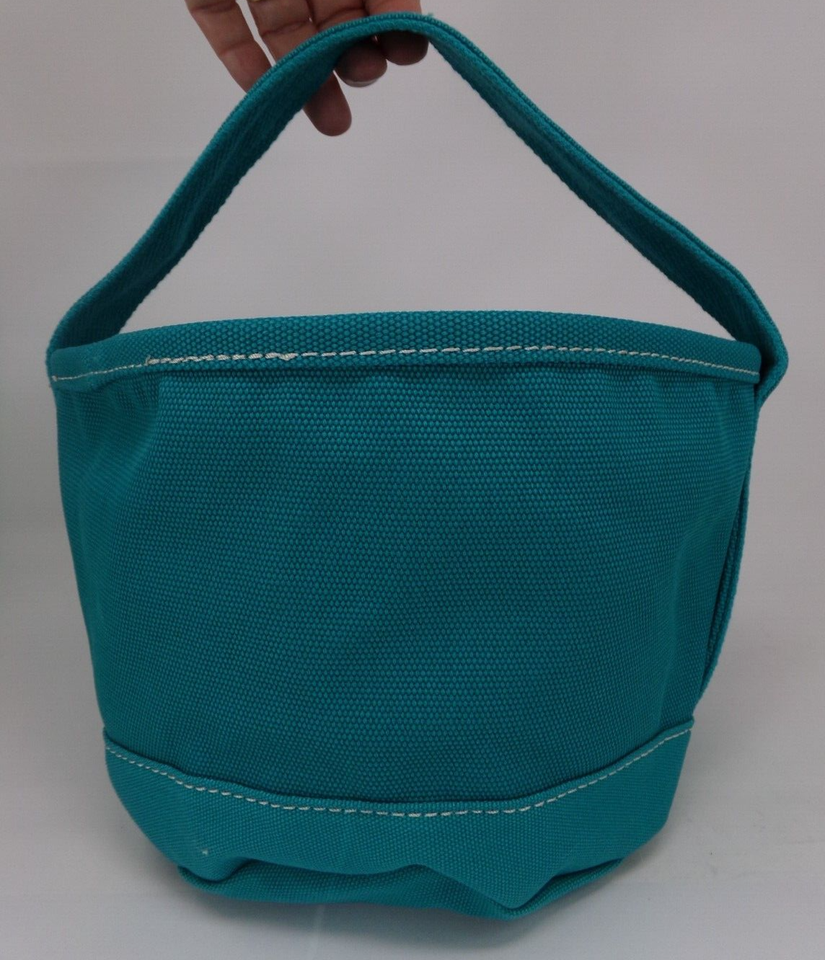 Lands End JackoLantern Pumpkin Canvas Bucket Tote Basket Bag