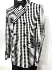 Burberry london Sport Jacket Double Breasted 6 Button Gray ,black white. 38R