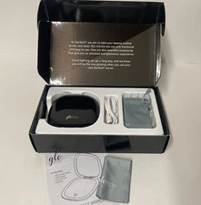 Glo Tech LED Compact Mirror 1X/10X Magnification 3 Lights Lighted Makeup BLACK