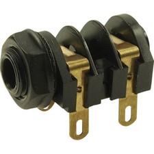 Image of Cliff CL11607 6.35 mm Audio Jack Socket 2 Pins Mono Black Horizontal Mount