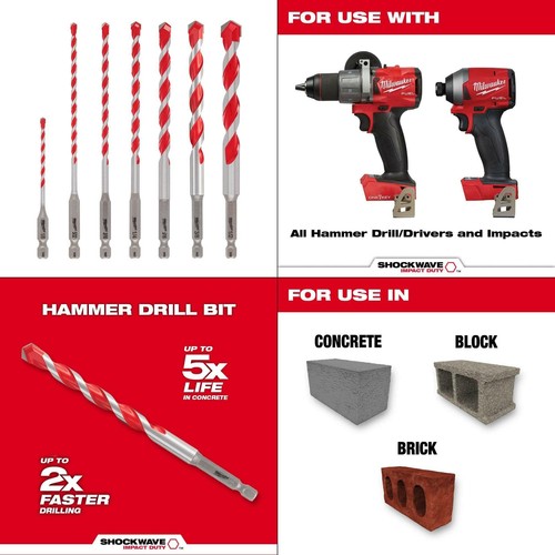Shockwave Carbide Hammer Drill Bit Kit 