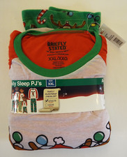 NEW Santa's Favorite Men's 2-pc Christmas Pajamas Sleep PJs Briefly Stated XXL