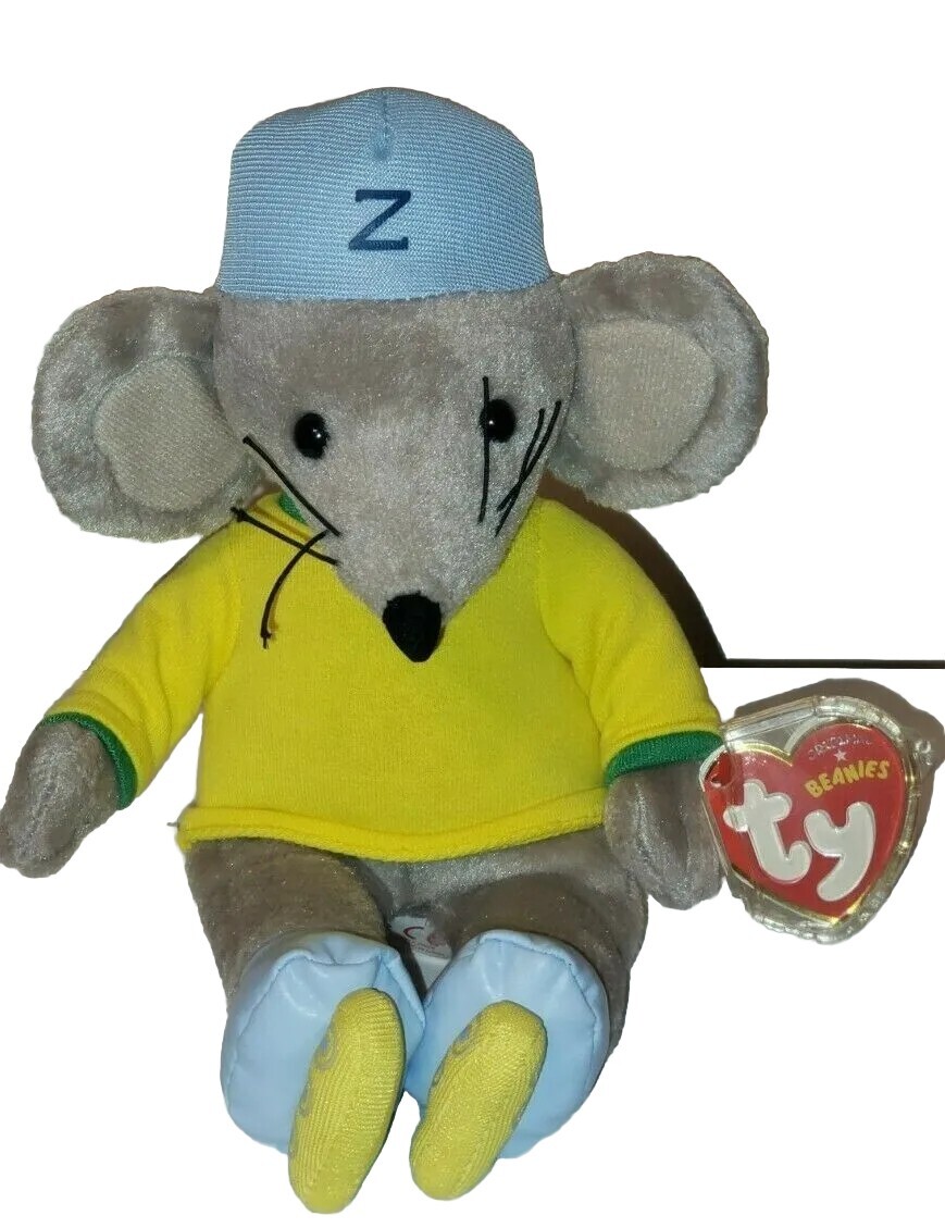 Ty ZOOMER the Mouse Beanie Baby (Rastamouse) 8.5