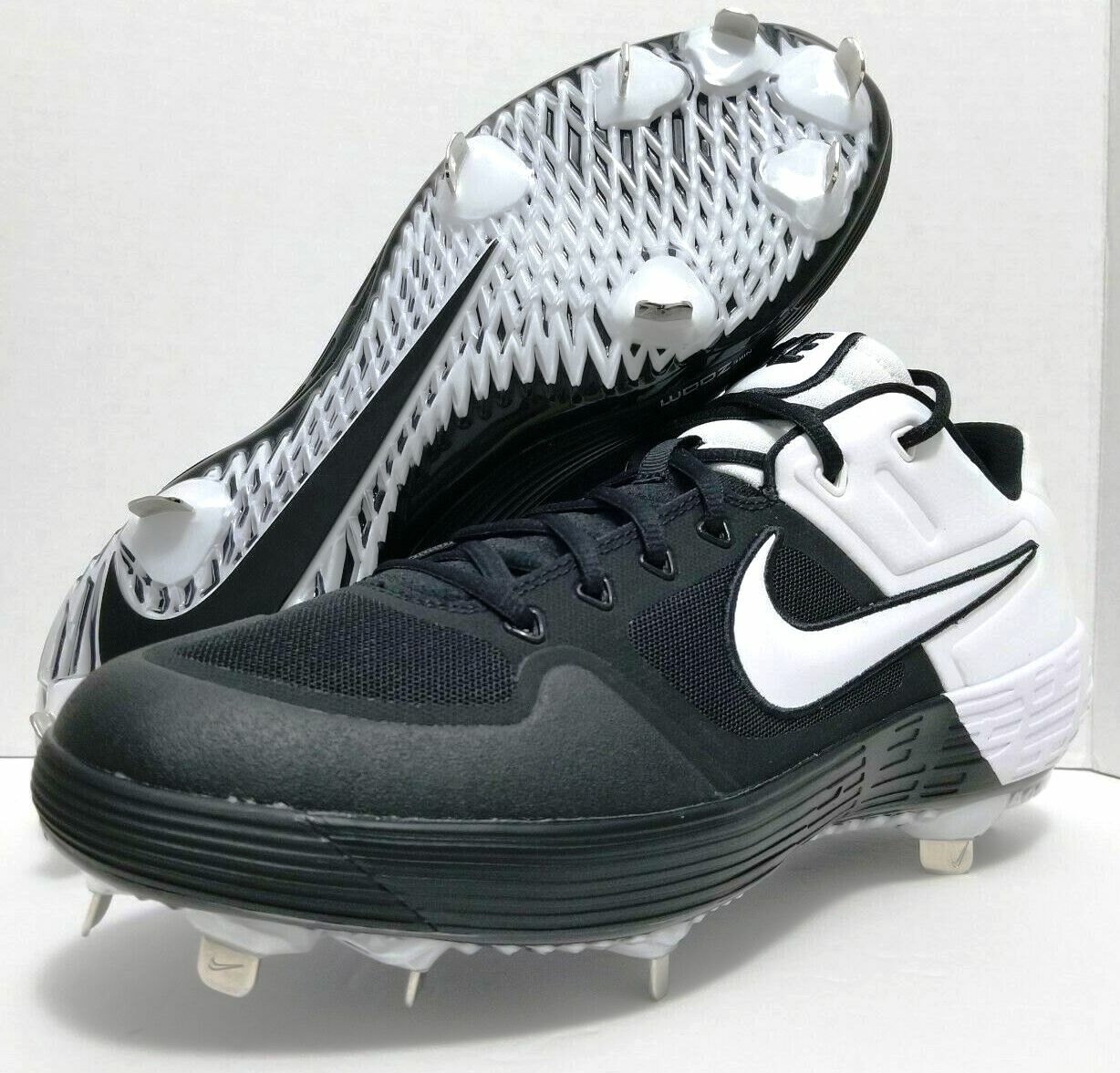 Nike Alpha Huarache Elite 2 Baseball Cleats AJ6873-004 Black White MENS SIZE 14 NEW Mens Nike Alpha Huarache Elite 2 Metal Baseball Cleats  main image 2