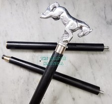 Antique Silver Horse Handle Victorian Wooden Walking Stick Designer Cane Gift