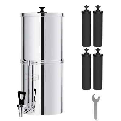 #ad Waterdrop Gravity fed Water Filter System with 4 Filters 2.25G Stainless Steel $229.00