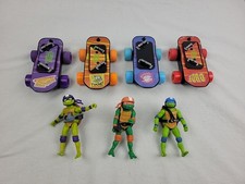 PLAYMATES Teenage Mutant Ninja Turtles SEWER SPINNIN SKATEBOARD Lote Con 3 TMNT