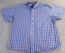 Ariat Pro Series Shirt Mens XXL Blue Red Plaid Short Sleeve Button Down Stretch