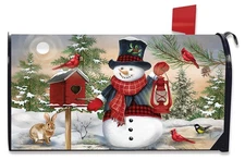 Briarwood Lane Snowman And Friends Winter Large Oversized Mailbox Cover