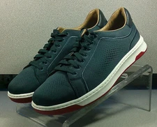 258509 SP50 MEN'S SHOES SIZE 8.5 M NAVY KNIT LACE UP JOHNSTON & MURPHY